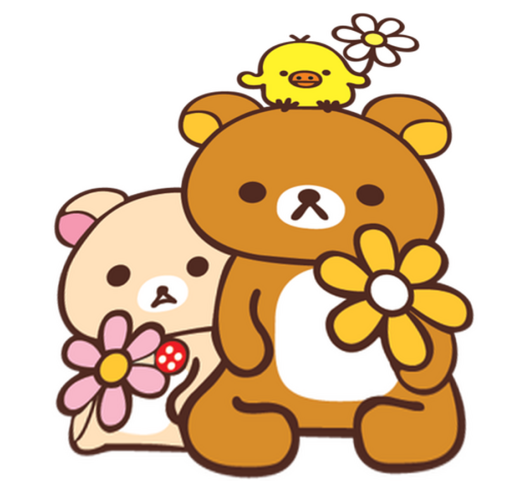 Tapis vinyle pour enfants ours en peluche avec oiseau - TenStickers