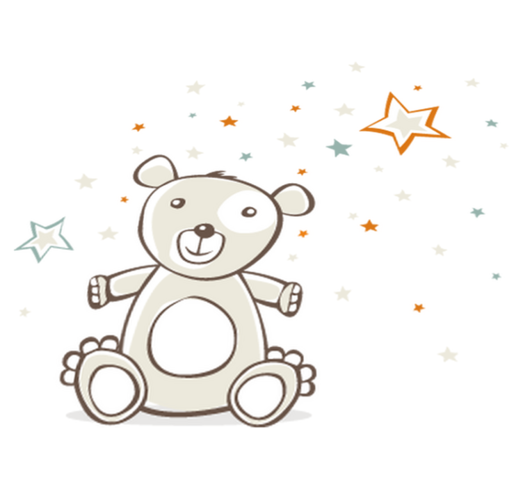 Tapis vinyle pour enfants ours en peluche avec étoiles - TenStickers