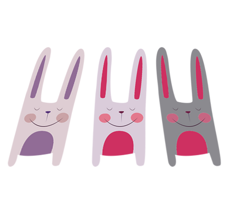 Tapis vinyle pour enfants trois lapins heureux - TenStickers