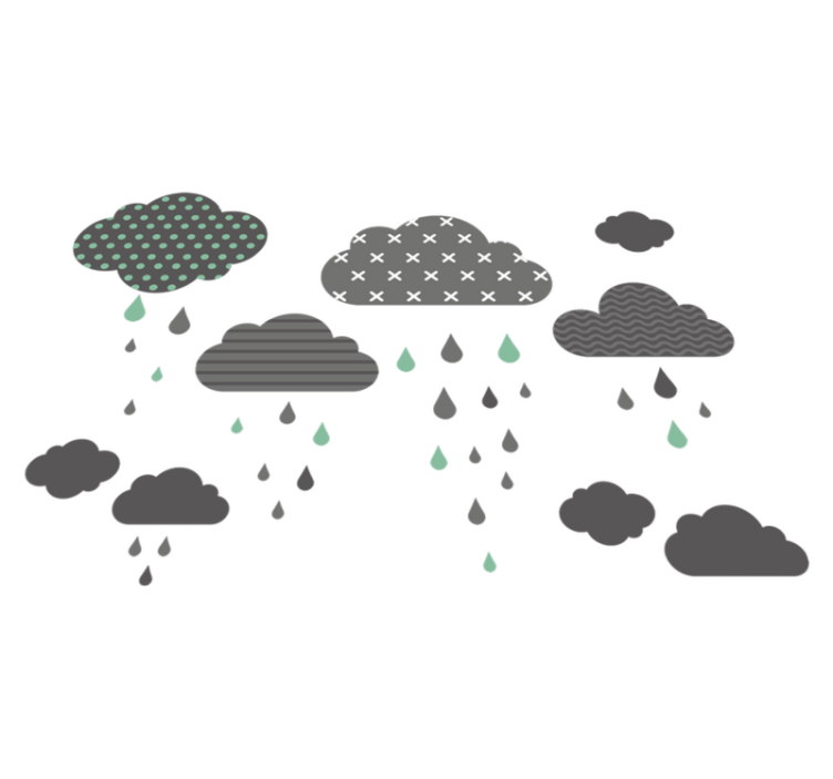 Tapis vinyle pour enfants nuages gris pluvieux - TenStickers