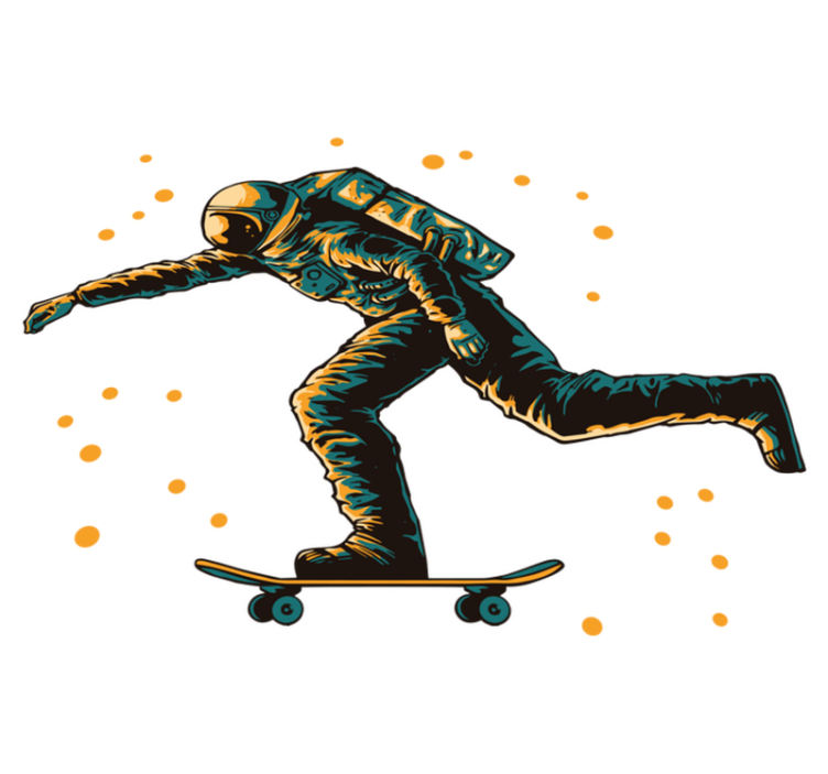 Tapis vinyle pour enfants astronaute skateur - TenStickers