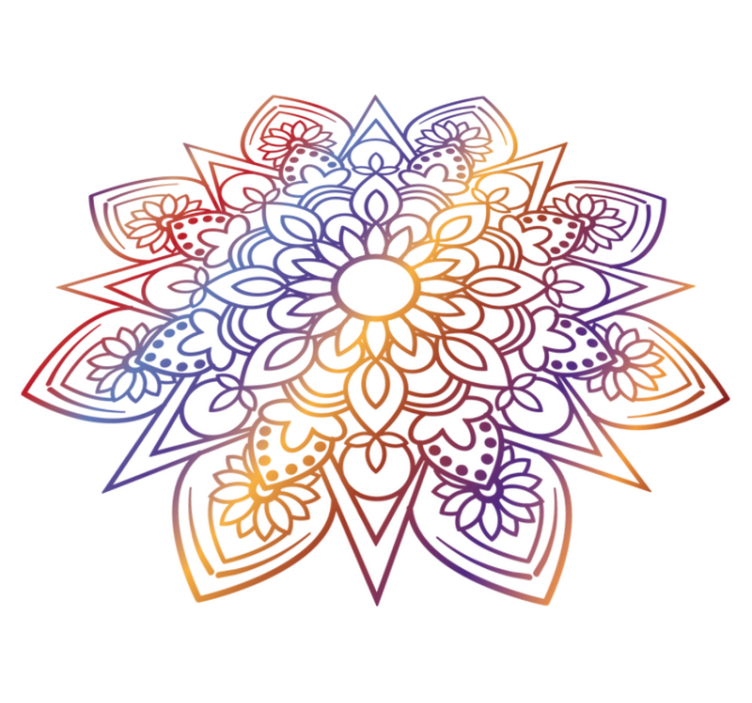 Tapis vinyle chambre mandala ardent et vibrant - TenStickers