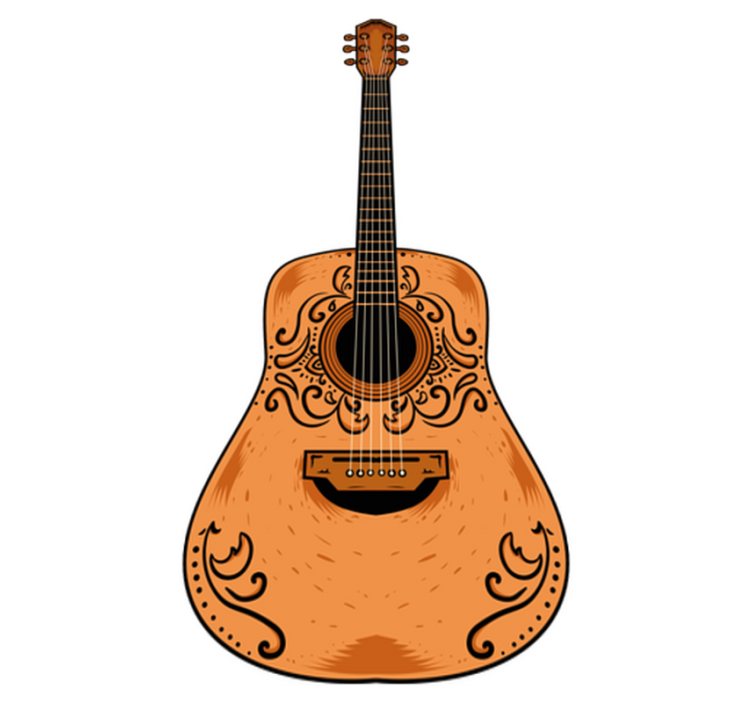 Tapis vinyle chambre guitare orange - TenStickers