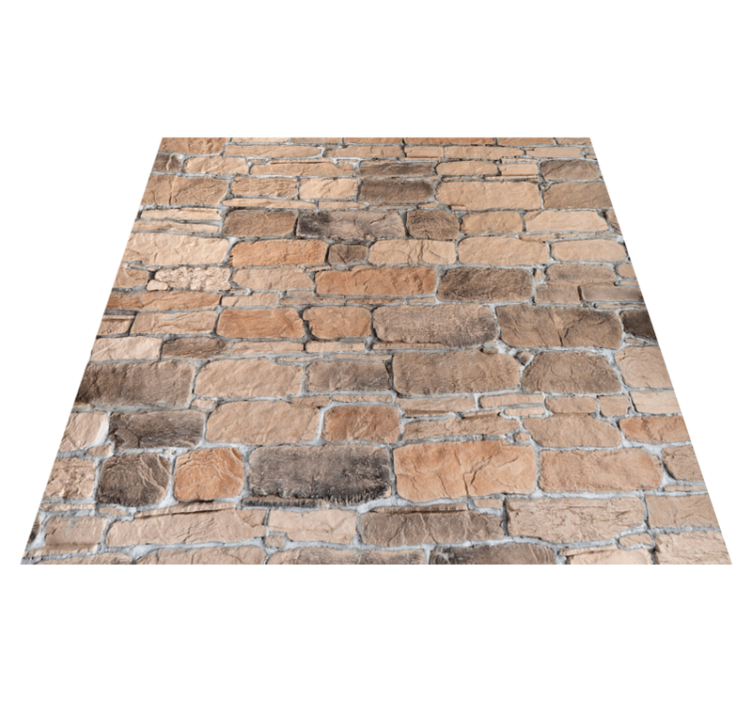 Tapis vinyle chambre motif rustique briques beige - TenStickers
