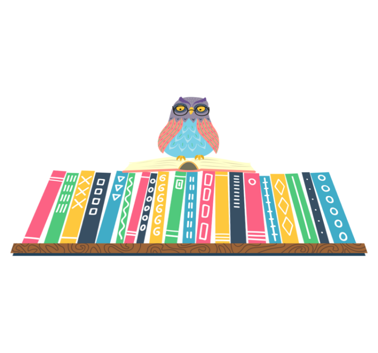 Tapis vinyle chambre hibou cartoon avec lunettes - TenStickers