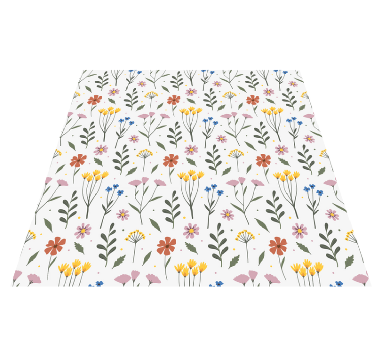 Tapis vinyle chambre motif fleurs multicolores - TenStickers