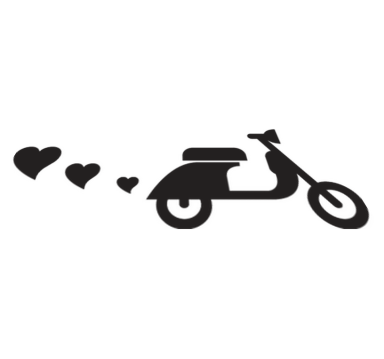 Tapis vinyle chambre moto et cœurs - TenStickers