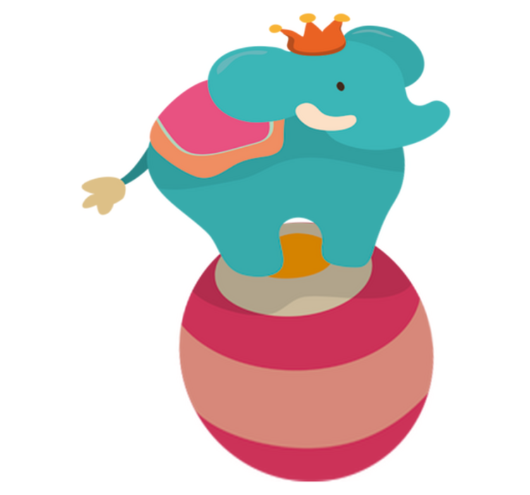 Tapis vinyle pour enfants éléphant équilibriste - TenStickers