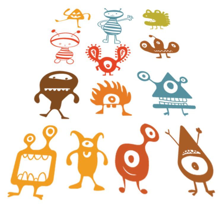 Tapis vinyle pour enfants extraterrestres colorés - TenStickers
