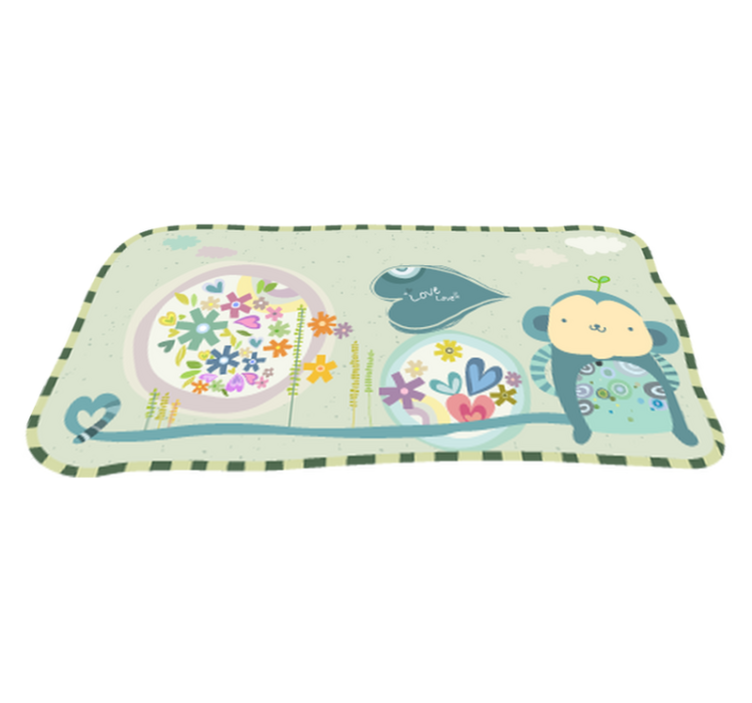 Tapis vinyle pour enfants singe encadré - TenStickers