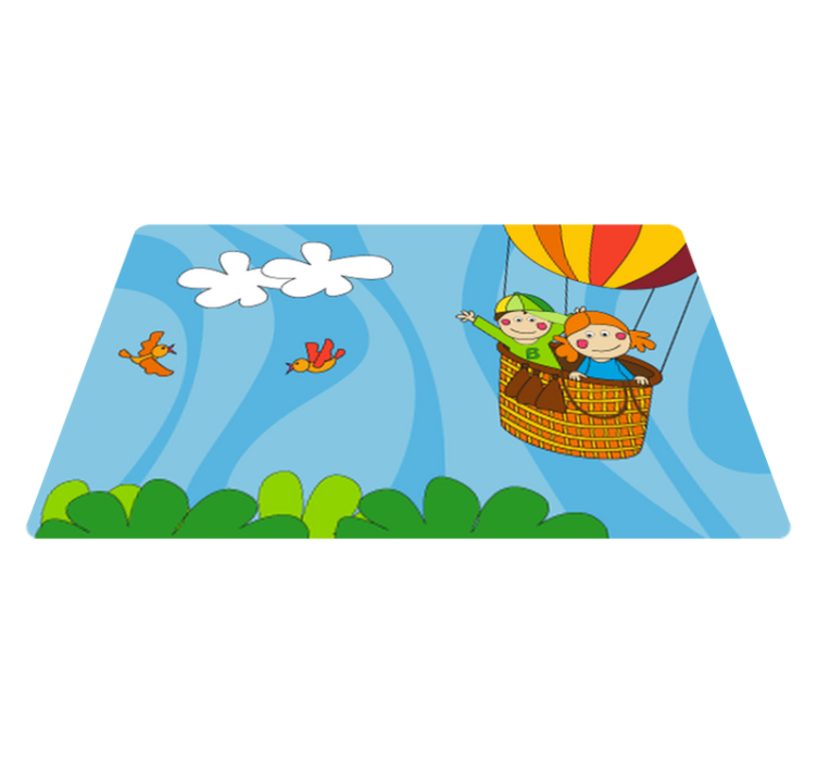 Tapis vinyle pour enfants en montgolfière - TenStickers