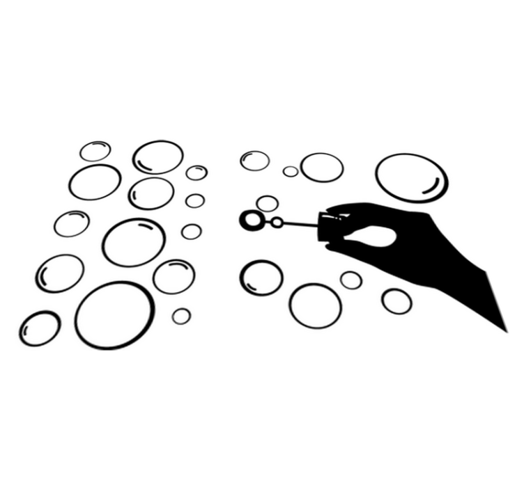 Tapis vinyle jeux silhouette main bulles - TenStickers