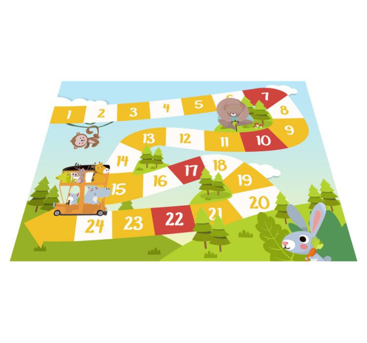 Tapis vinyle jeux animaux de dessin animé - TenStickers