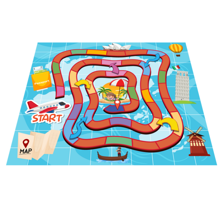 Tapis vinyle jeux voyage de société - TenStickers