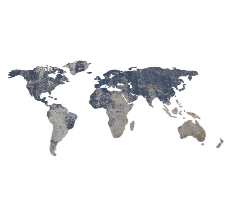 Tapis vinyle carte du monde décoratif texture bleue - TenStickers