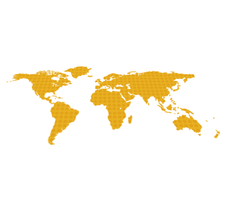 Tapis vinyle carte du monde jaune à pois - TenStickers