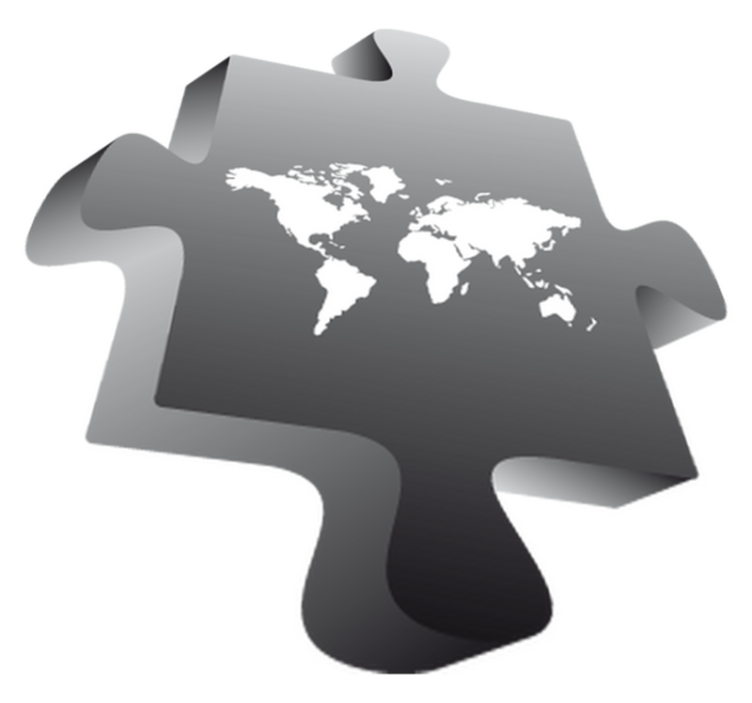 Tapis vinyle carte du monde puzzle à assembler - TenStickers