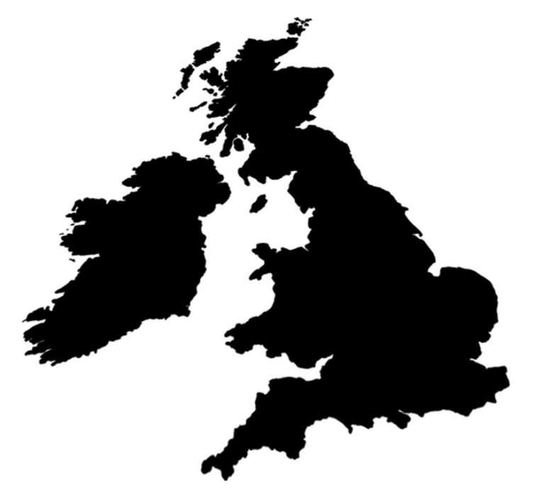 Tapis vinyle carte du monde monochrome angleterre - TenStickers