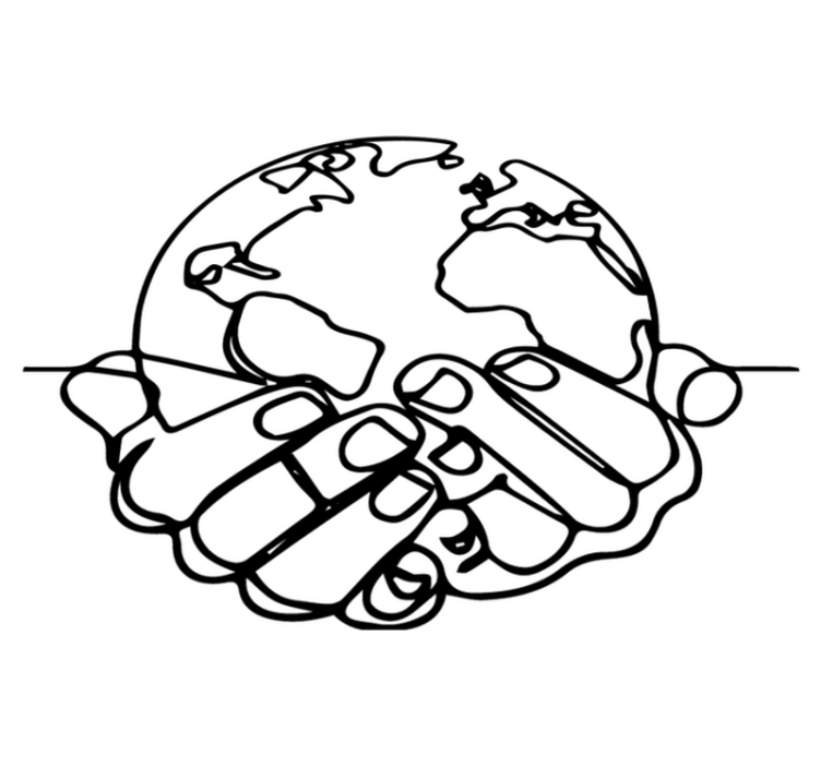 Tapis vinyle carte du monde terre minimaliste - TenStickers