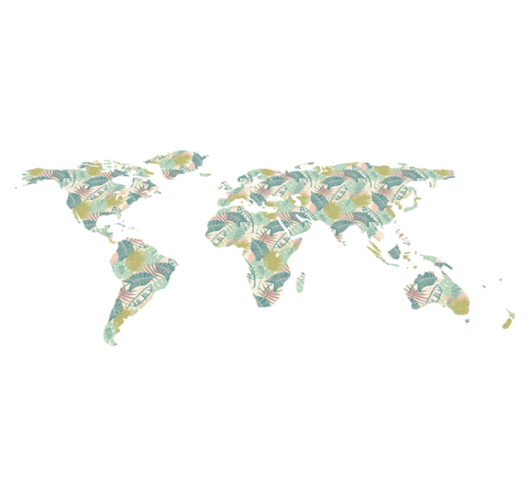 Tapis vinyle carte du monde tropicale - TenStickers