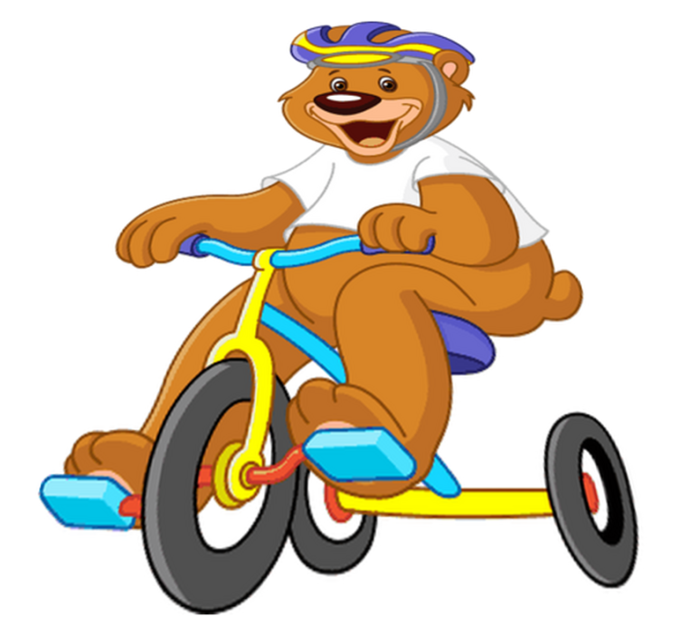 Tapis vinyle pour enfants ours cycliste - TenStickers