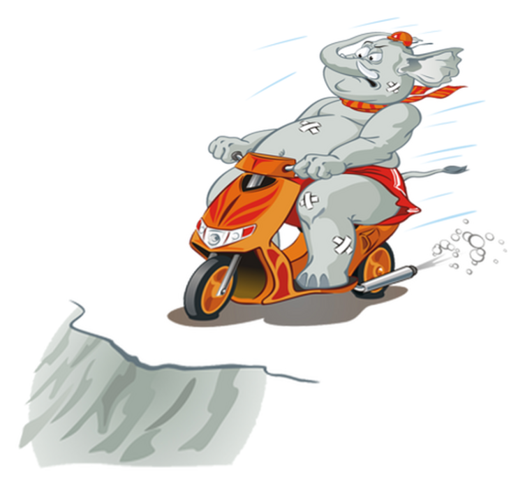 Tapis vinyle pour enfants éléphant à moto - TenStickers
