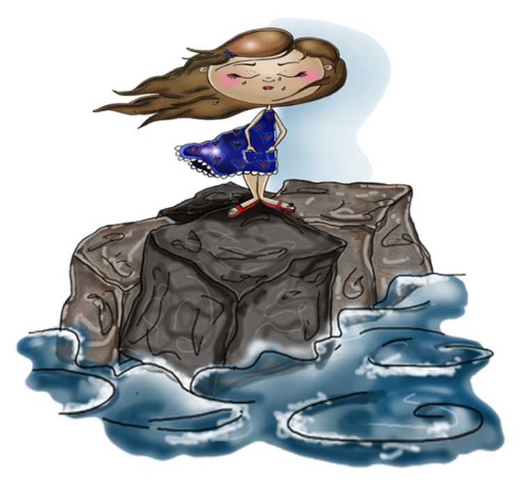 Tapis vinyle pour enfants fille dans la mer - TenStickers