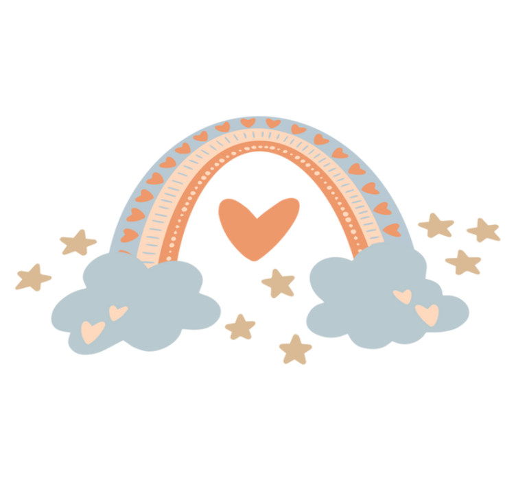 Tapis vinyle pour enfants arc-en-ciel pastel - TenStickers