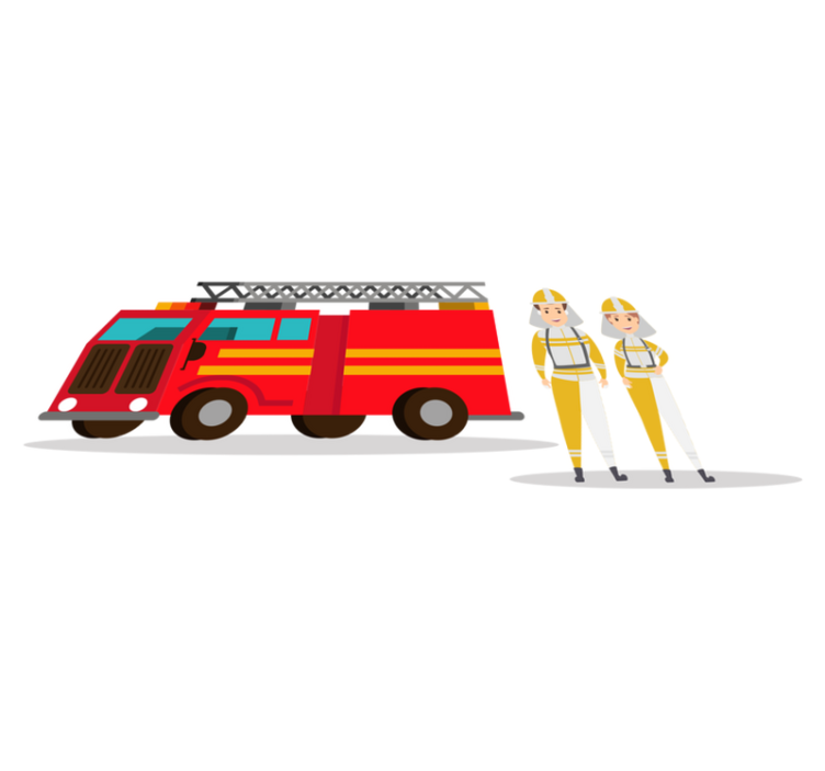 Tapis vinyle pour enfants voiture pompier homme femme - TenStickers