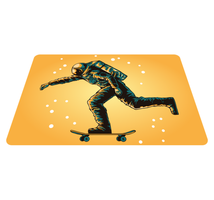 Tapis vinyle pour enfants astronaute sur skate - TenStickers