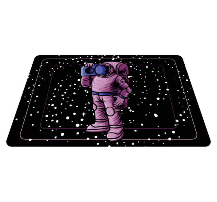 Tapis vinyle pour enfants astronaute avec radio - TenStickers