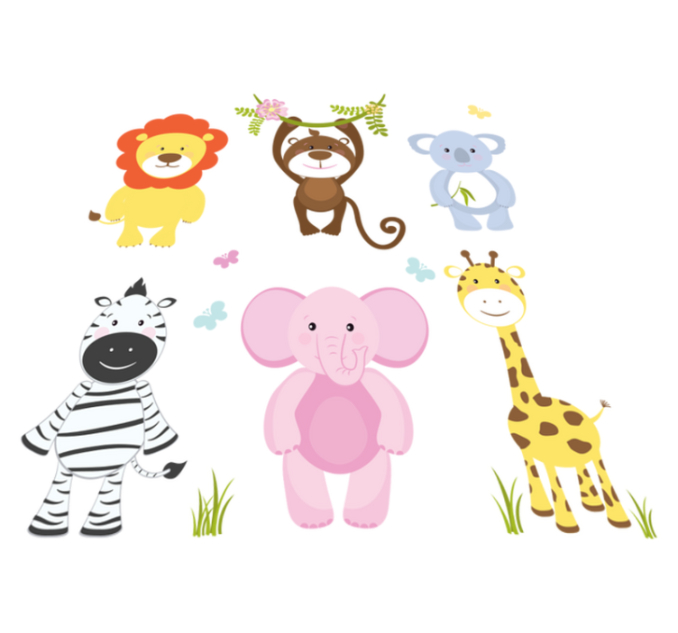 Tapis vinyle pour enfants animaux colorés - TenStickers