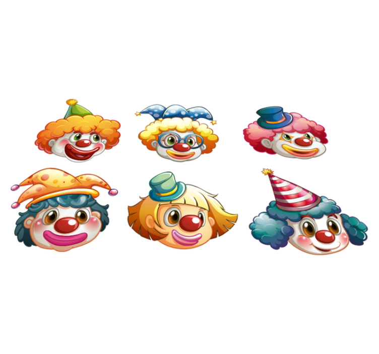 Tapis vinyle pour enfants visages de clowns colorés - TenStickers