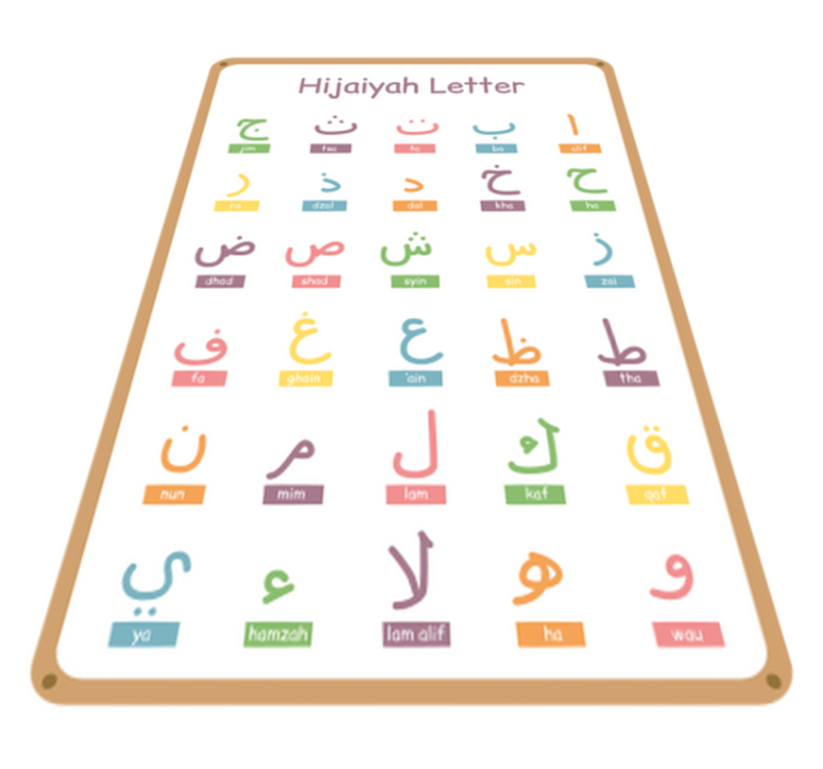 Tapis vinyle pour enfants alphabet arabe - TenStickers