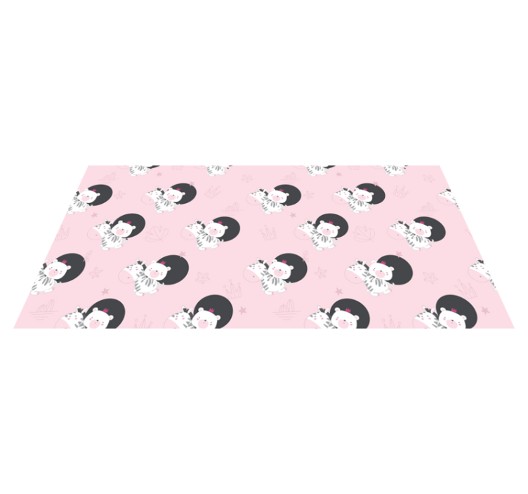 Tapis vinyle pour enfants zebra et ours - TenStickers