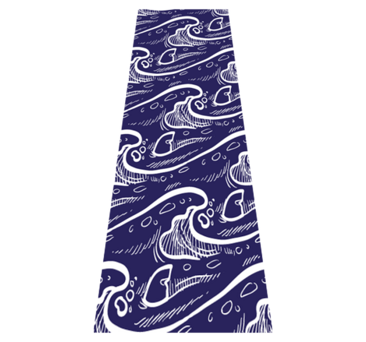 Tapis vinyle salle de bain motif vagues bleues - TenStickers
