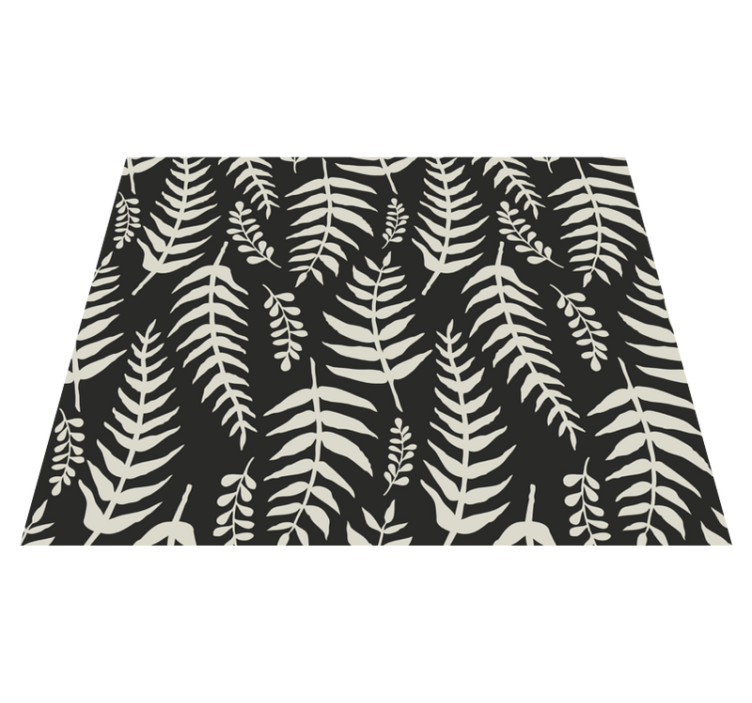Tapis vinyle salle de bain fougères noires - TenStickers