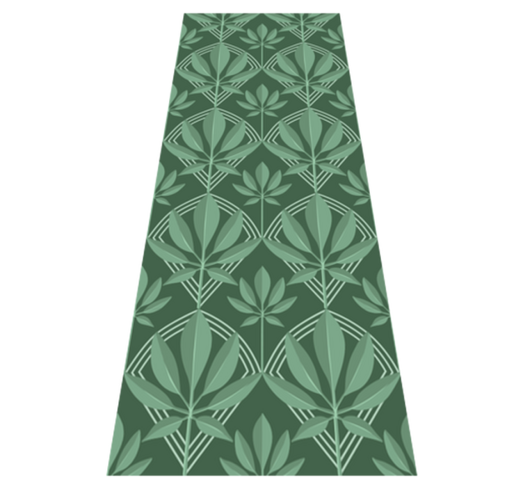 Tapis vinyle salle de bain feuilles vertes déco art déco - TenStickers