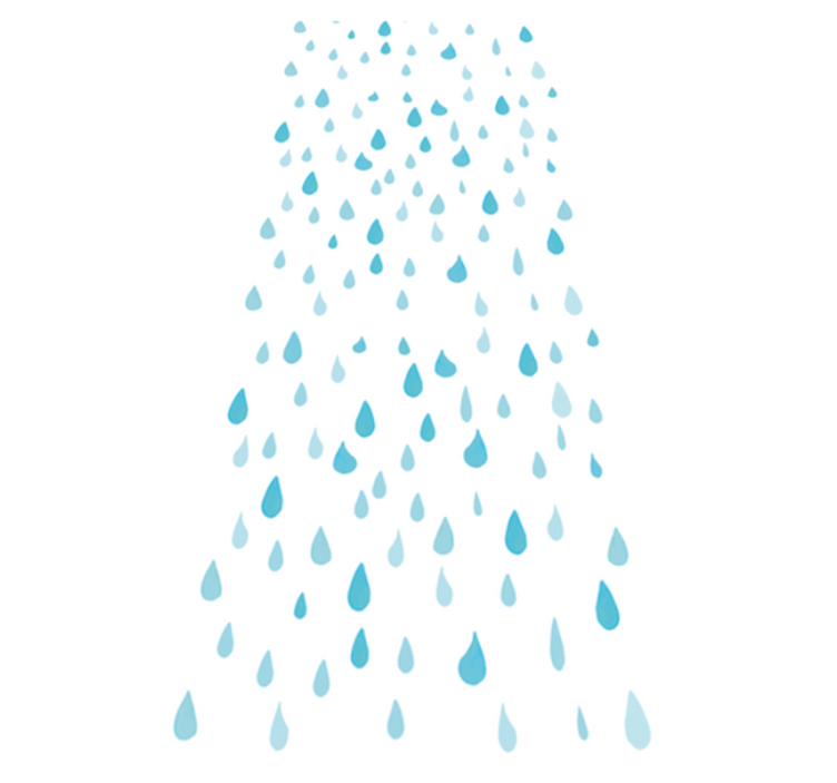 Tapis vinyle salle de bain gouttes d'eau aquarelle bleues - TenStickers