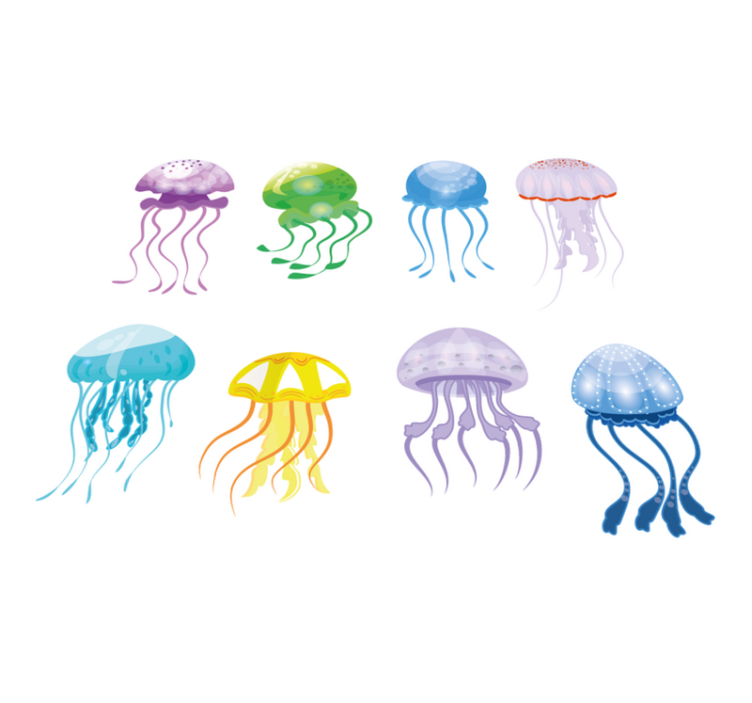 Tapis vinyle salle de bain couleurs méduse - TenStickers