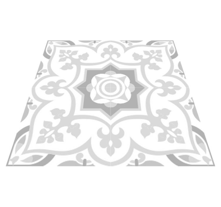 Tapis vinyle salle de bain carreaux marocains gris - TenStickers
