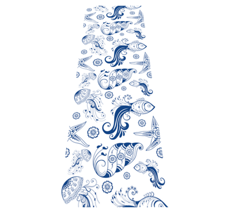 Tapis vinyle salle de bain vie marine ornementale - TenStickers
