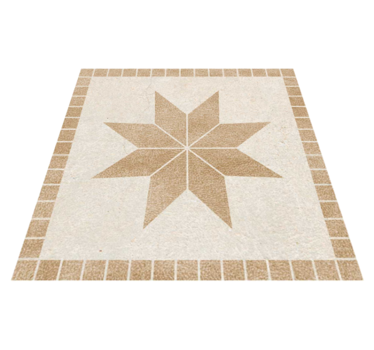 Tapis vinyle salle de bain carreaux étoiles marron - TenStickers