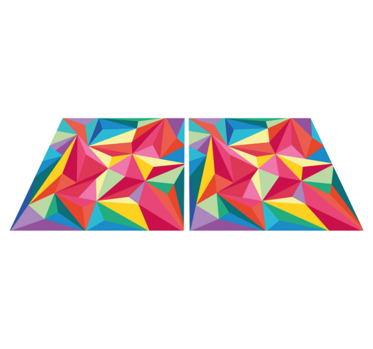Tapis vinyle salle de bain image géométrique multicolore - TenStickers