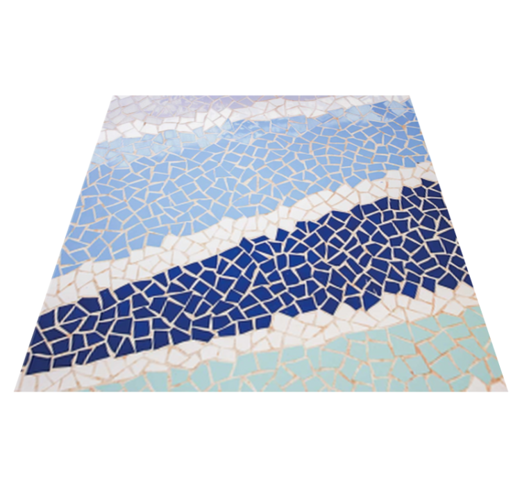 Tapis vinyle salle de bain carreaux irréguliers bleus - TenStickers