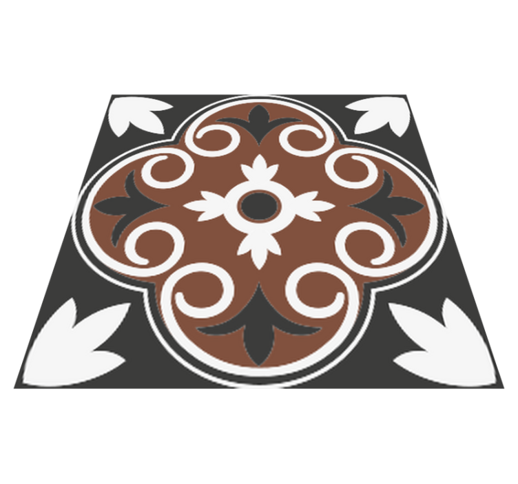 Tapis vinyle salle de bain motif vintage gris et marron - TenStickers