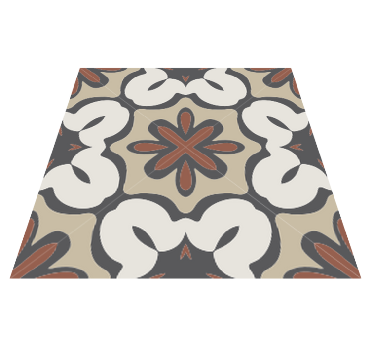 Tapis vinyle salle de bain style gracia marron hydraulique - TenStickers