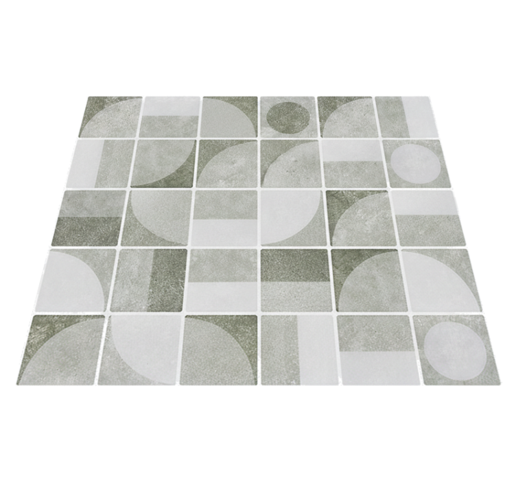 Tapis vinyle salle de bain formes entrelacées en gris - TenStickers