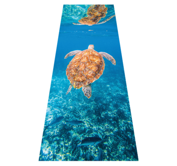 Tapis vinyle salle de bain belle tortue sous-marine - TenStickers