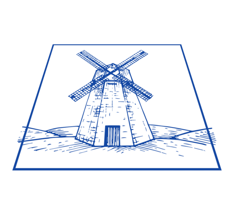 Tapis vinyle cuisine moulin bleu de delft - TenStickers